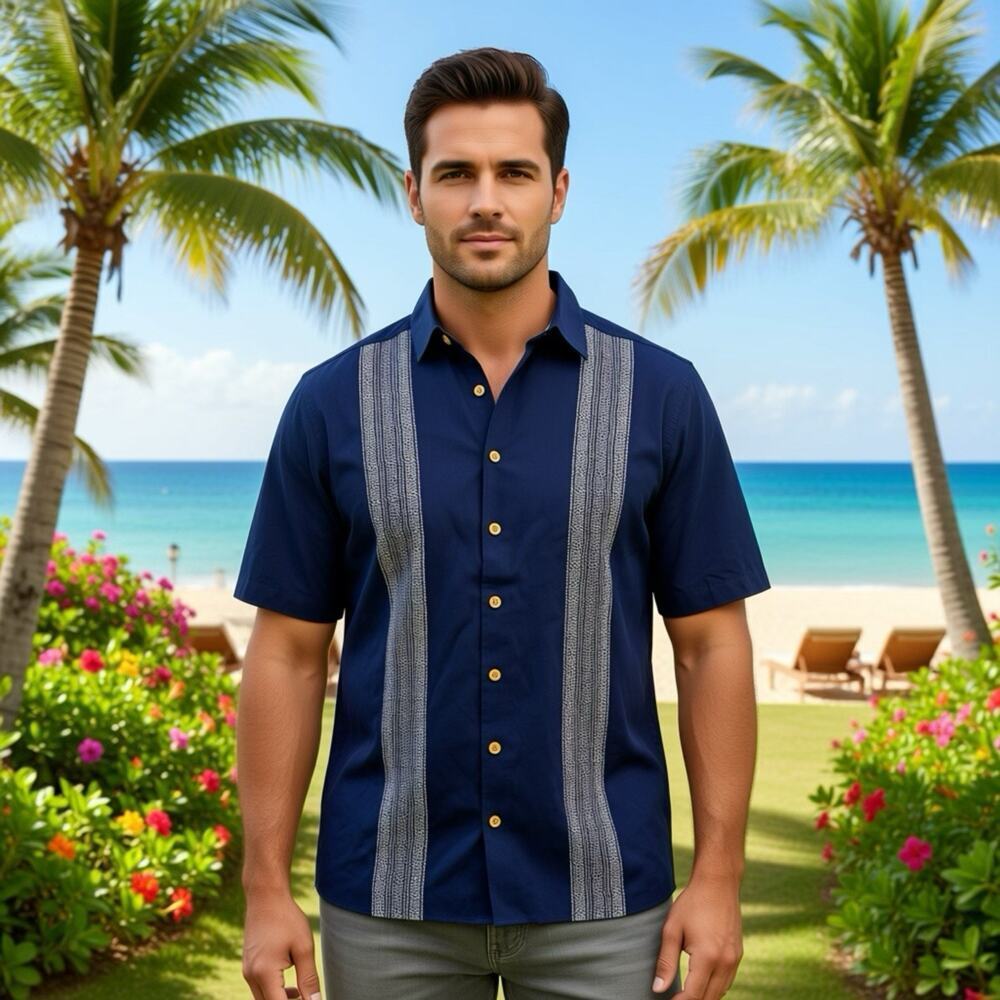 Territory Ahead Shirt Men MT ButtonUp Boho Cotton Casual Blue White Summer Beach